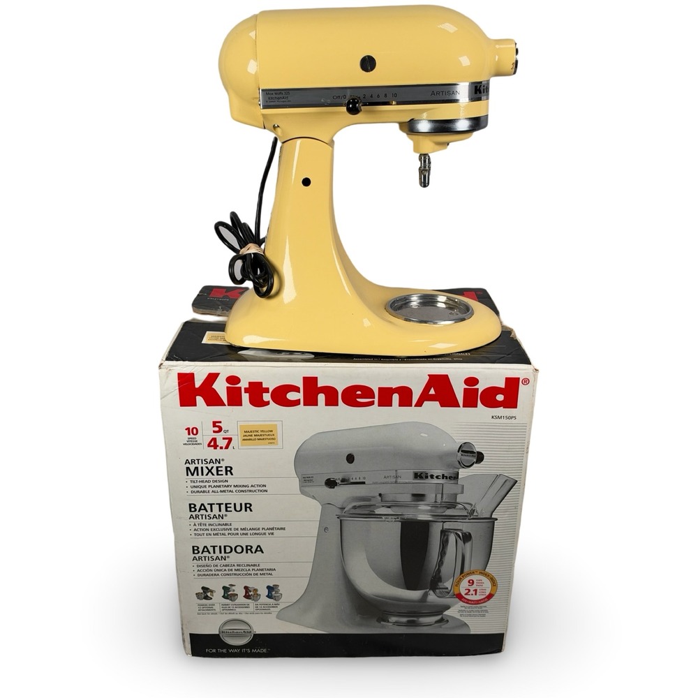 KitchenAid Artisan 5qt Mixer Majestic Yellow KSM150PSMY FOR PARTS OR REPAIR